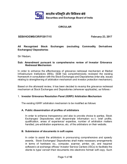 Amendment pursuant to comprehensive review of Investor