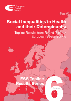 Social Inequalities in Health and their Determinants