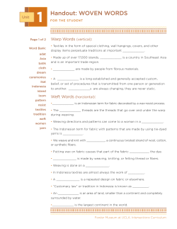 Lesson 4: Southeast Asian Textiles Handouts