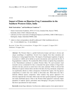 Impact of Dams on Riparian Frog Communities in the Southern