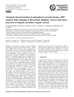 Chemical characterisation of atmospheric aerosols during a 2007