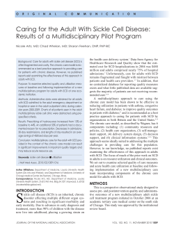 Caring for the Adult With Sickle Cell Disease: Results of a