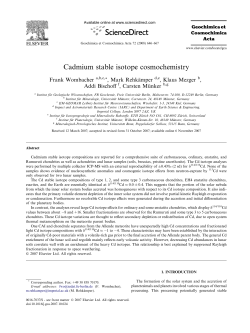 Cadmium stable isotope cosmochemistry
