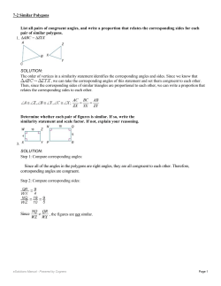 7-2 Similar Polygons p472 1-11 odd 12