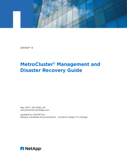 ONTAP 9 MetroCluster Management and Disaster