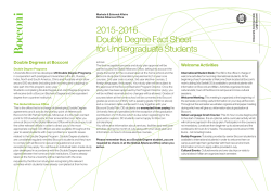 2015-2016 Double Degree Fact Sheet for Undergraduate Students