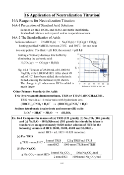 16 Application of Neutralization Titration
