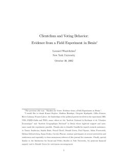 Clientelism and Voting Behavior: Evidence from a Field