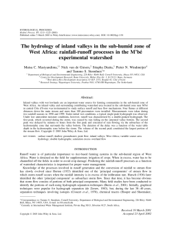The hydrology of inland valleys in the sub