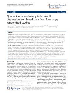 Quetiapine monotherapy in bipolar II depression