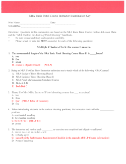 NRA Basic Pistol Course Instructor Examination Key Multiple Choice