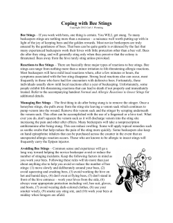 Coping with Bee Stings