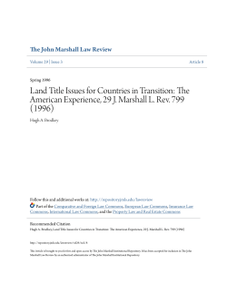 Land Title Issues for Countries in Transition: The American