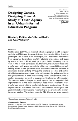 Designing Games, Designing Roles: A Study of Youth Agency in an