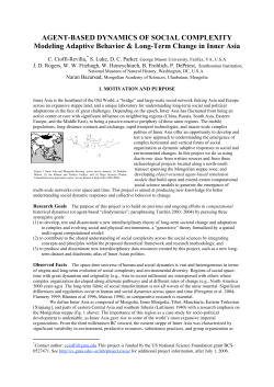AGENT-BASED DYNAMICS OF SOCIAL COMPLEXITY