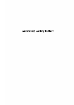 Authorship Writing Culture - Sydney Open Journals online