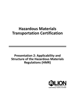 Hazardous Materials Transportation Certification