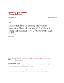 Marxism and the Continuing Irrelevance of Normative Theory