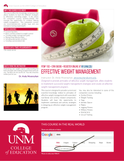 Effective Weight Management