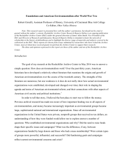 Gioielli, Robert. Foundations and American Environmentalism after