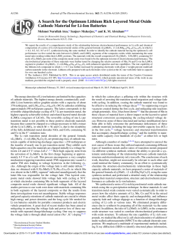 A Search for the Optimum Lithium Rich Layered Metal Oxide