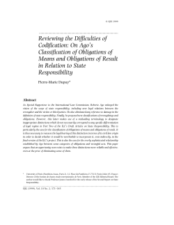 Reviewing the Difficulties of Codification: On Ago`s Classification of