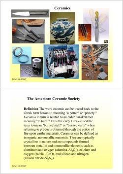 Ceramics The American Ceramic Society