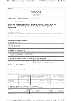 adidas AG: Release according to Article 26, Section