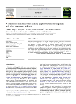 A rational nomenclature for naming peptide toxins from spiders and