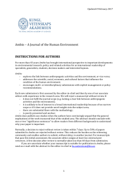A Journal of the Human Environment INSTRUCTIONS FOR AUTHORS