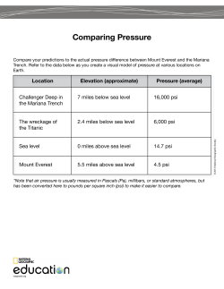 Comparing Pressure - National Geographic Society