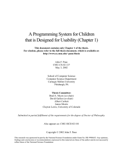A Programming System for Children that is Designed for Usability