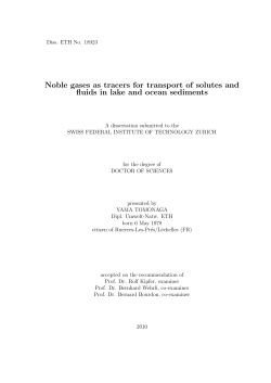 Noble gases as tracers for transport of solutes - ETH E