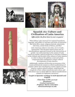 Spanish 161: Culture and Civilization of Latin America