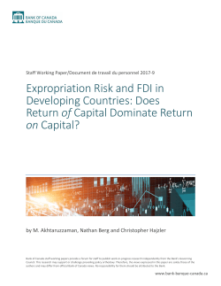 Expropriation Risk and FDI in Developing Countries