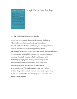 Sample Poems from Lost Body