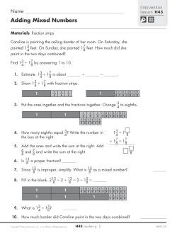 Adding Mixed Numbers