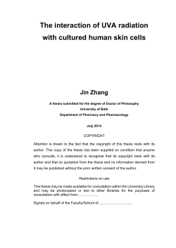 The interaction of UVA radiation with cultured human skin cells Jin