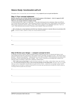 Design Functionalism Self-Cri