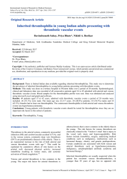 Inherited thrombophilia in young Indian adults presenting with
