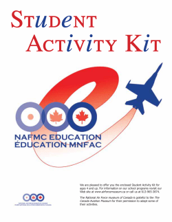 Student Activity Kit  - National Air Force Museum of Canada