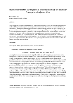 Freedom from the Stranglehold of Time: Shelley`s Visionary