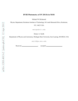 BVRI Photometry of SN 2011fe in M101