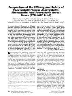 Comparison of the Efficacy and Safety of Rosuvastatin Versus