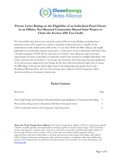 Private Letter Ruling - Clean Energy States Alliance