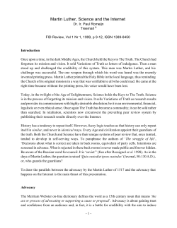 Martin Luther, Science and the Internet