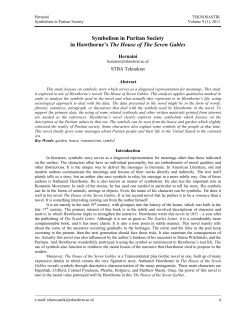 Symbolism in Puritan Society in Hawthorne`s The