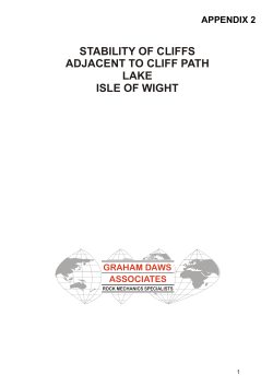 STABILITY OF CLIFFS ADJACENT TO CLIFF PATH LAKE ISLE OF