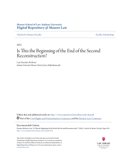 Is This the Beginning of the End of the Second Reconstruction?