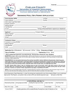 Swimming Pool/Spa Permit Application